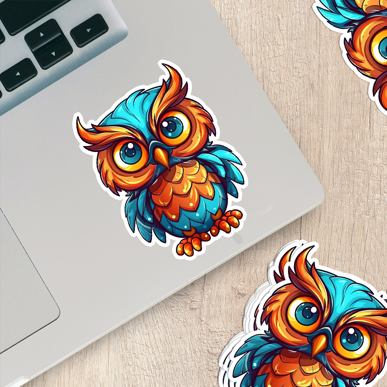 Colorful Owl Sticker - Vibrant and Playful Decal