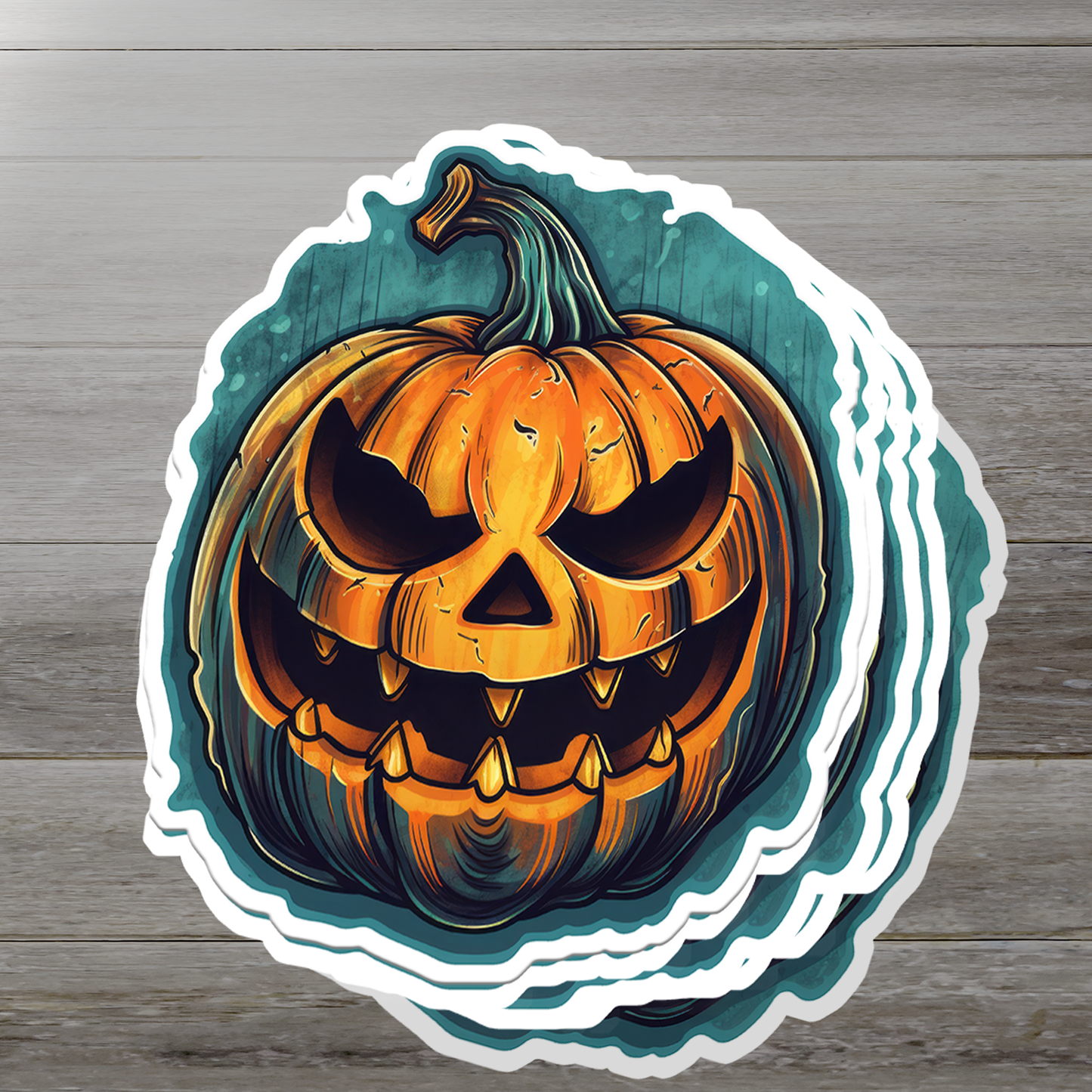 Scary Jack-o'-Lantern Vinyl Sticker - Unleash the Frightful Spirit