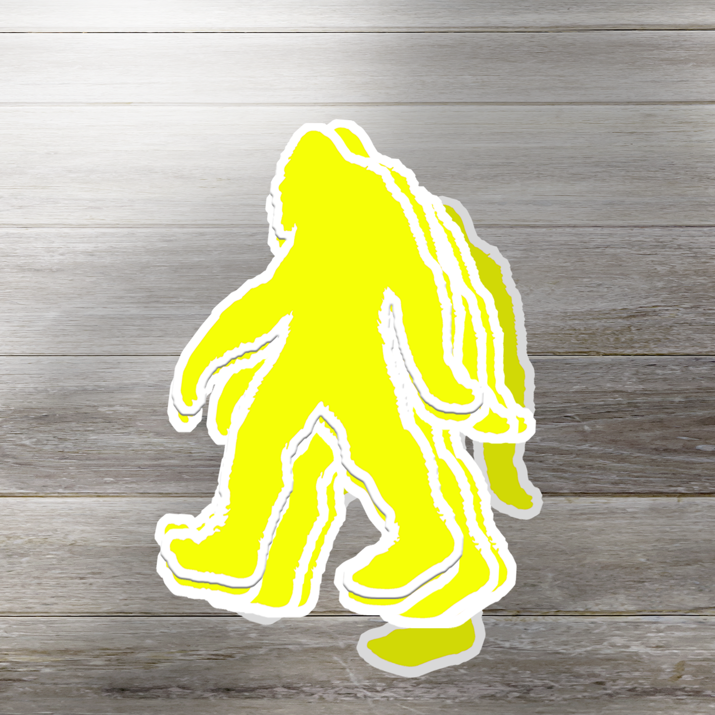 Bigfoot Silhouette Vinyl Sticker in Yellow - Add a Touch of Bigfoot Charm!