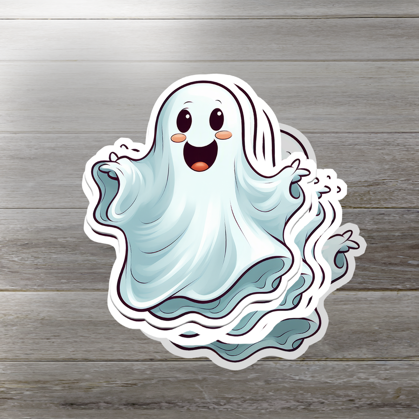 Cute Ghost Vinyl Sticker - Adorable Haunting for Your Gear