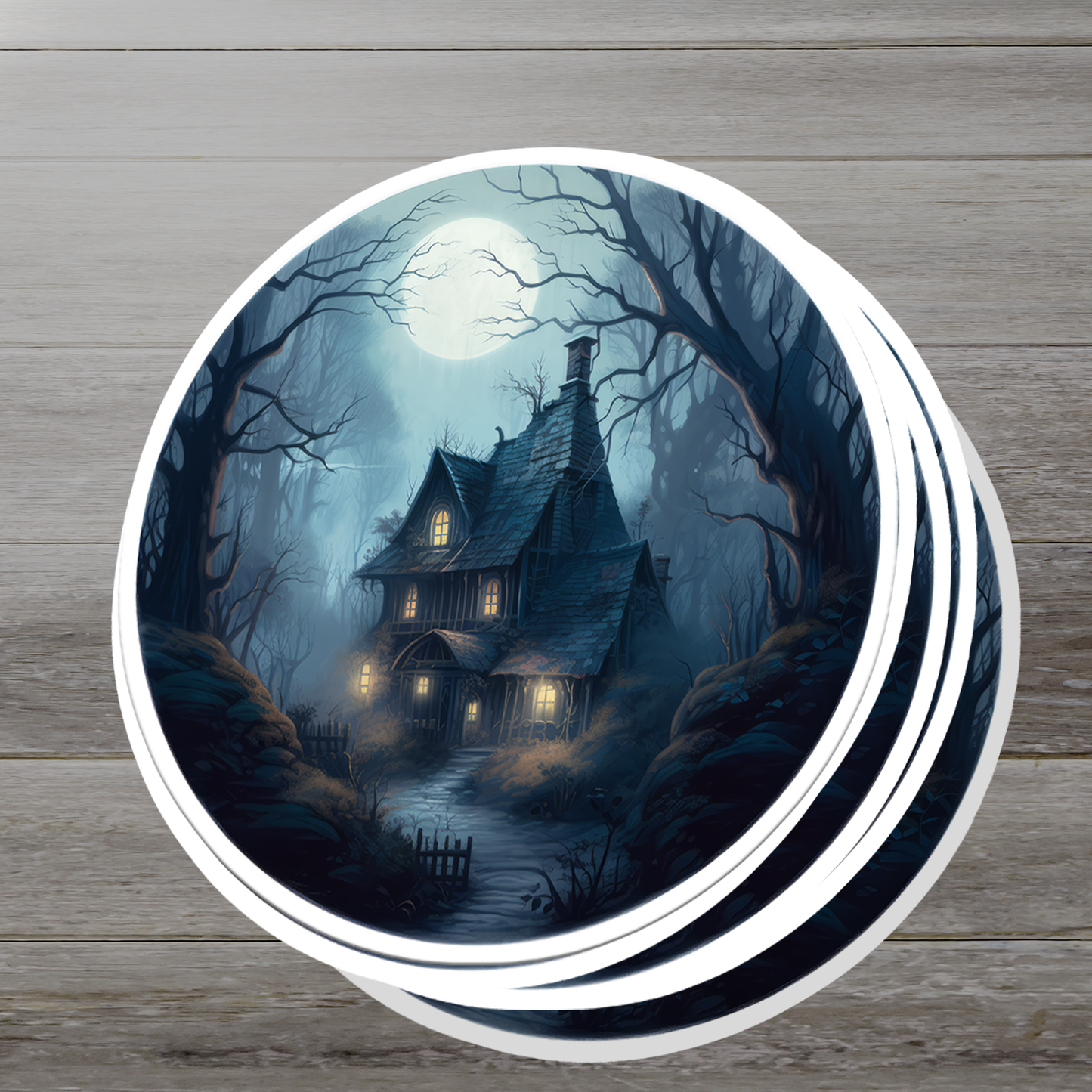 Haunted House Vinyl Sticker - Unveil the Mystery on Your Gear