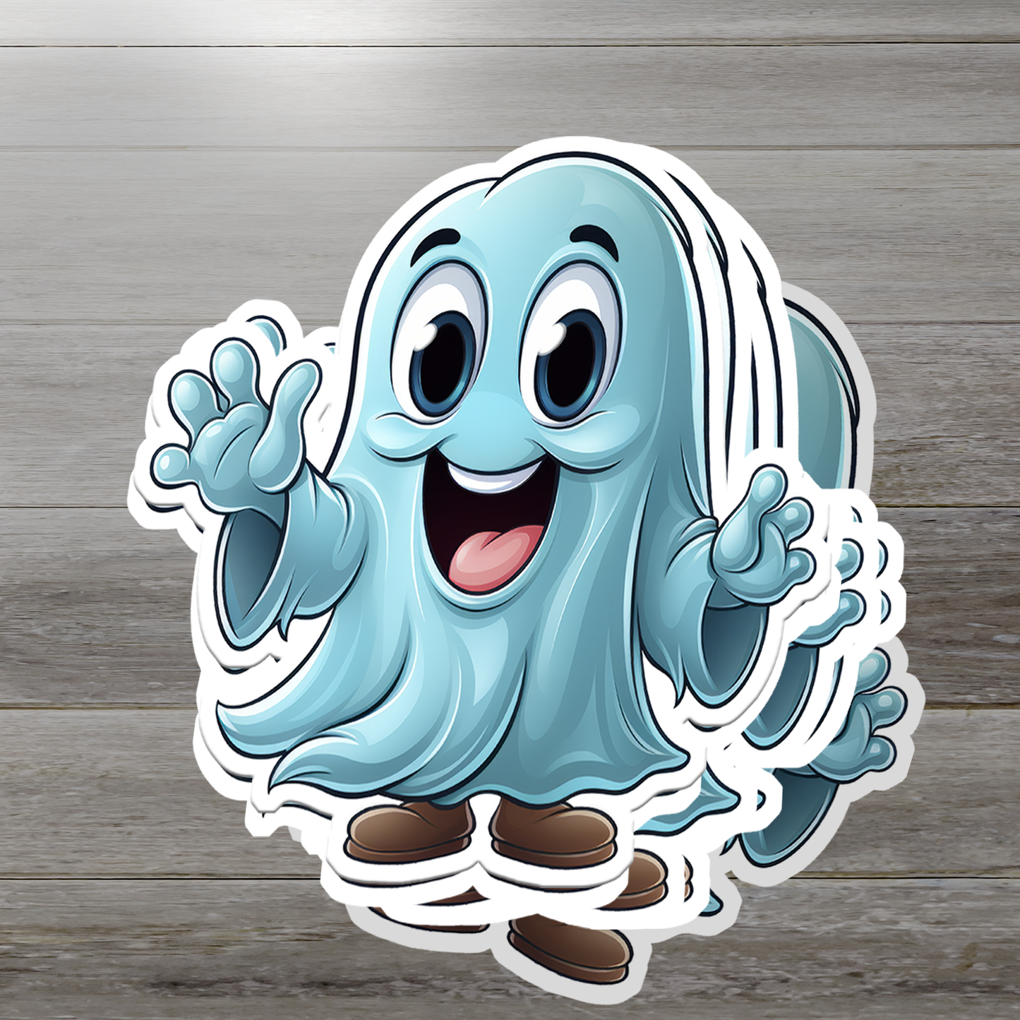 Cute Ghost Vinyl Sticker - Adorable Haunting for Your Gear