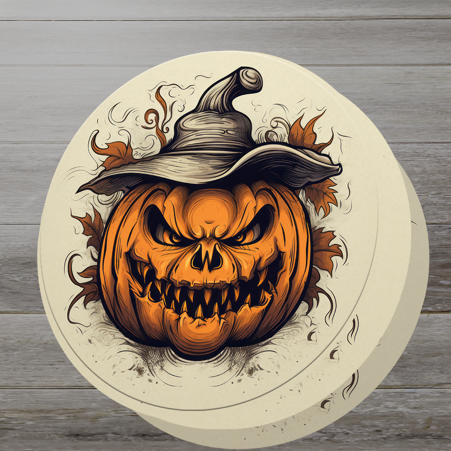 Scary Jack-o'-Lantern Vinyl Sticker - Unleash the Frightful Spirit