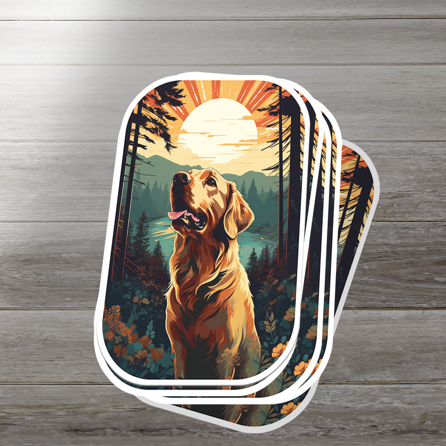 Golden Retriever Vinyl Sticker - Bring Home the Joy of a Golden Friend