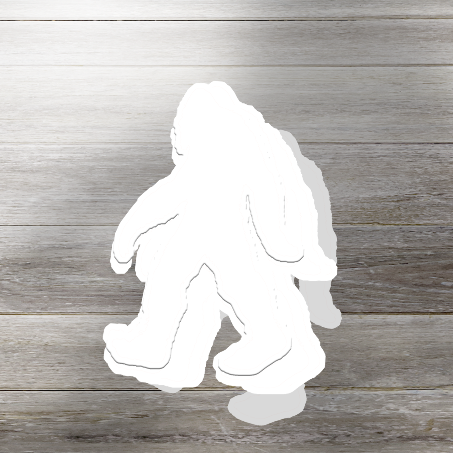 Bigfoot Silhouette Vinyl Sticker in White - Add a Touch of Bigfoot Charm!