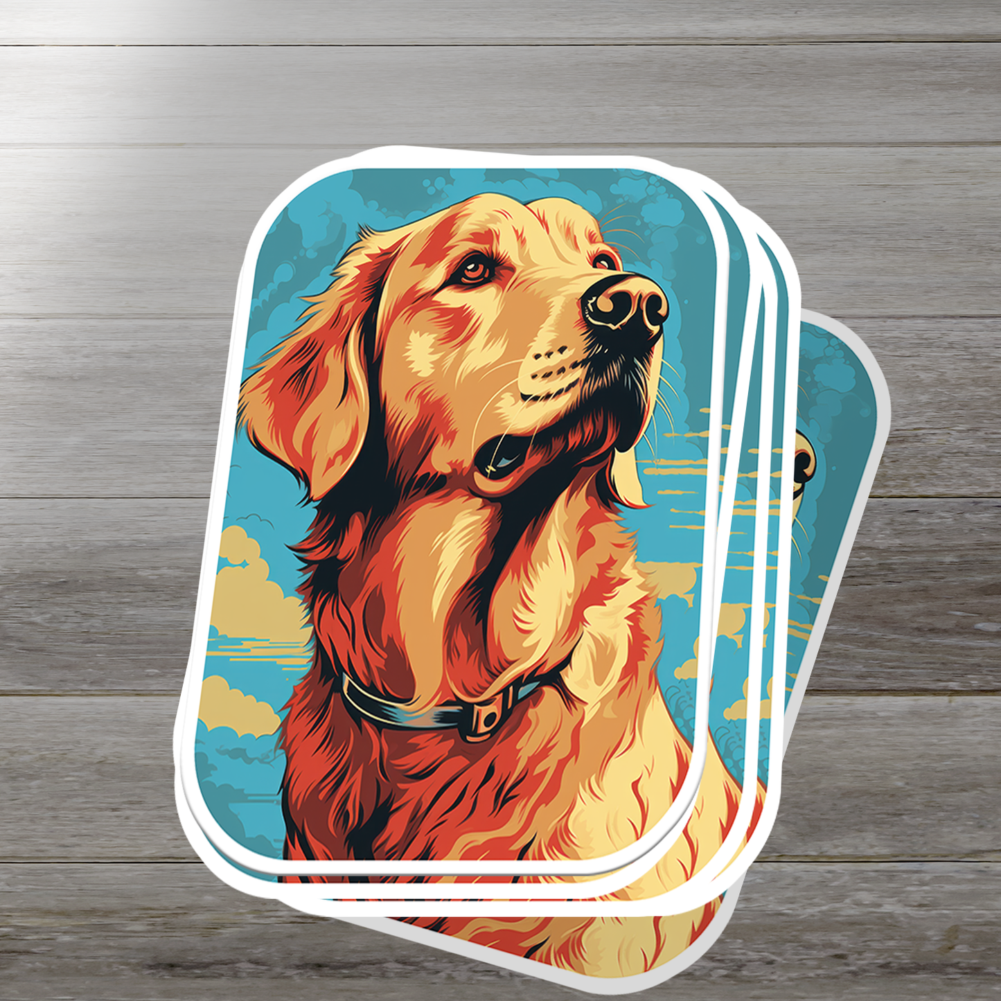 Golden Retriever Vinyl Sticker - Bring Home the Joy of a Golden Friend