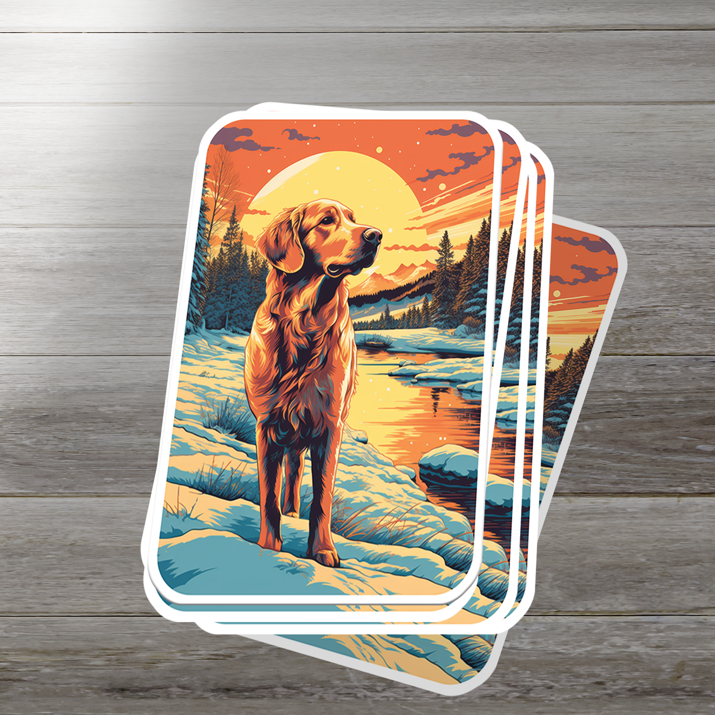 Golden Retriever Vinyl Sticker - Bring Home the Joy of a Golden Friend