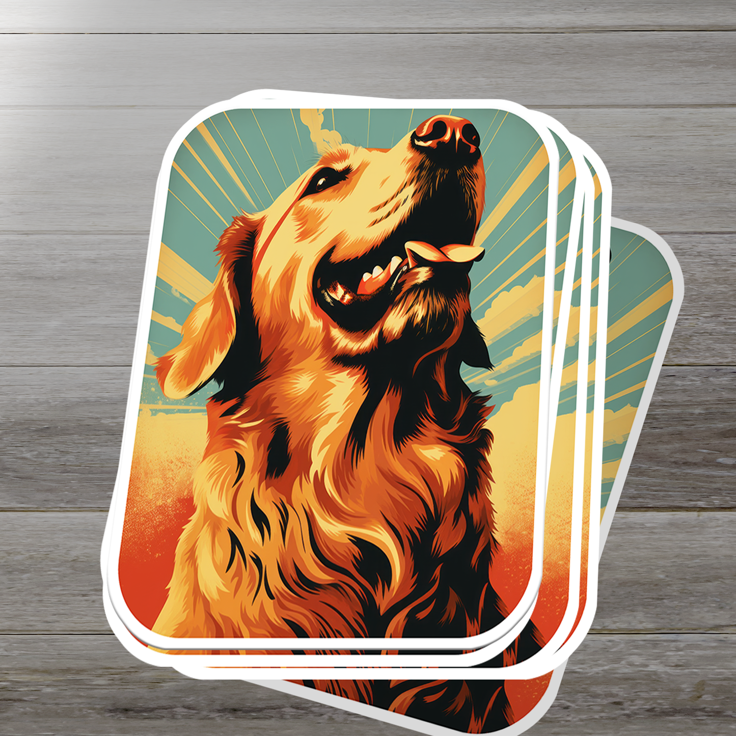 Golden Retriever Vinyl Sticker - Bring Home the Joy of a Golden Friend