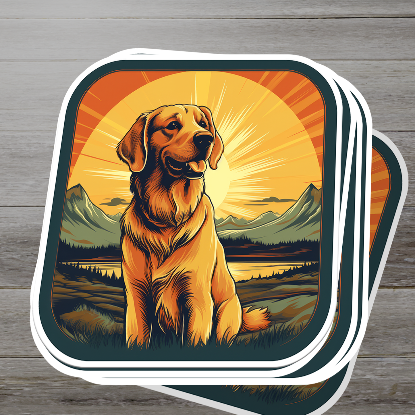 Golden Retriever Vinyl Sticker - Bring Home the Joy of a Golden Friend