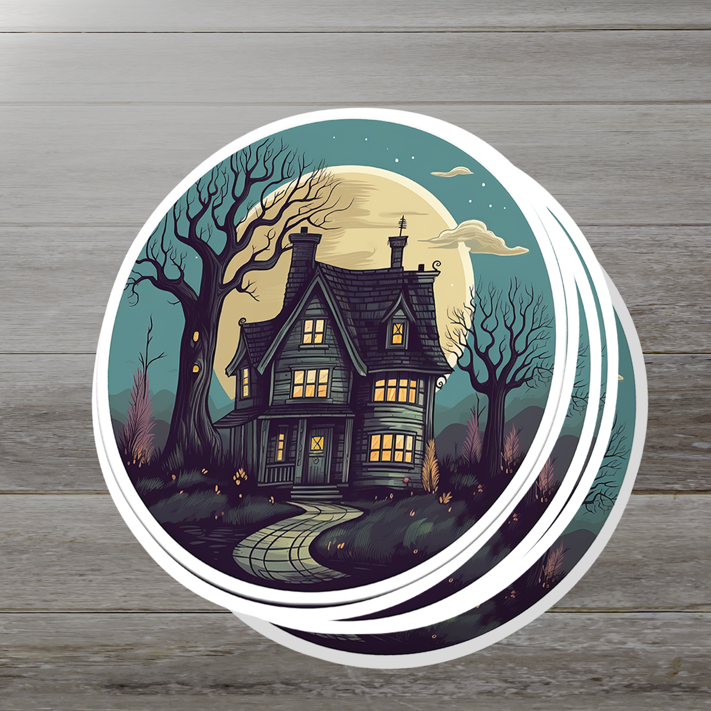 Haunted House Vinyl Sticker - Unveil the Mystery on Your Gear