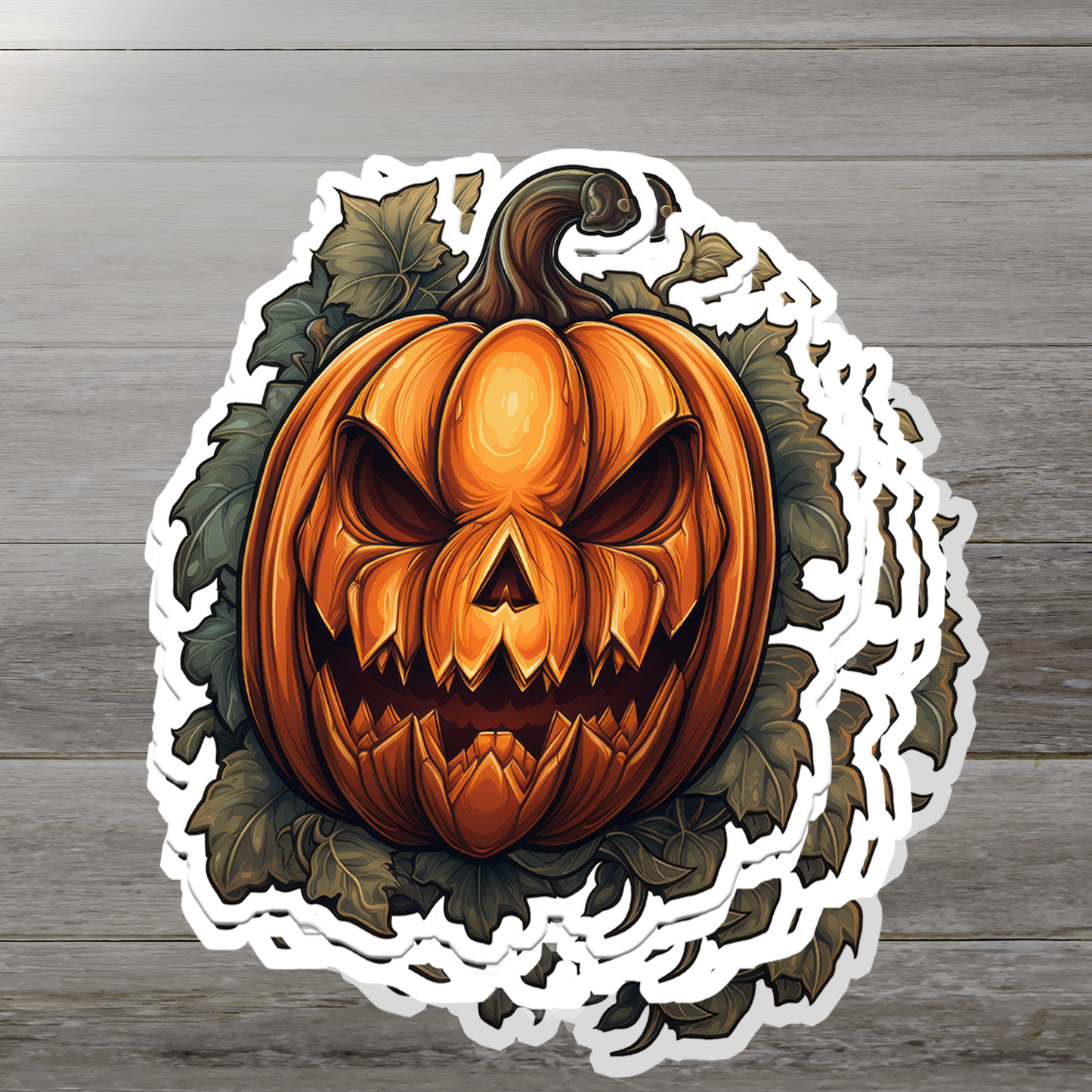 Jack-o'-Lantern Vinyl Sticker - Unleash the Frightful Spirit