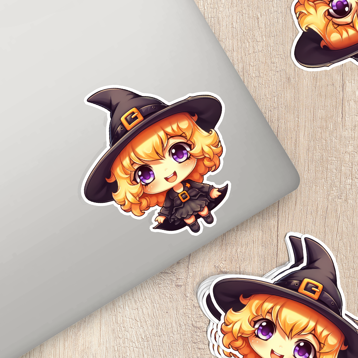 Cute Blond Witch Vinyl Sticker - Charming Magic for Your Life