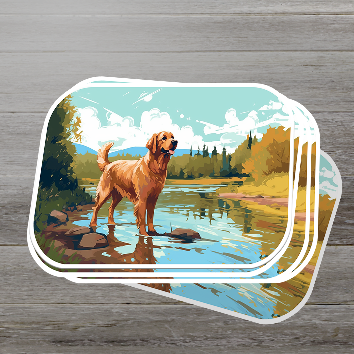 Golden Retriever Vinyl Sticker - Bring Home the Joy of a Golden Friend