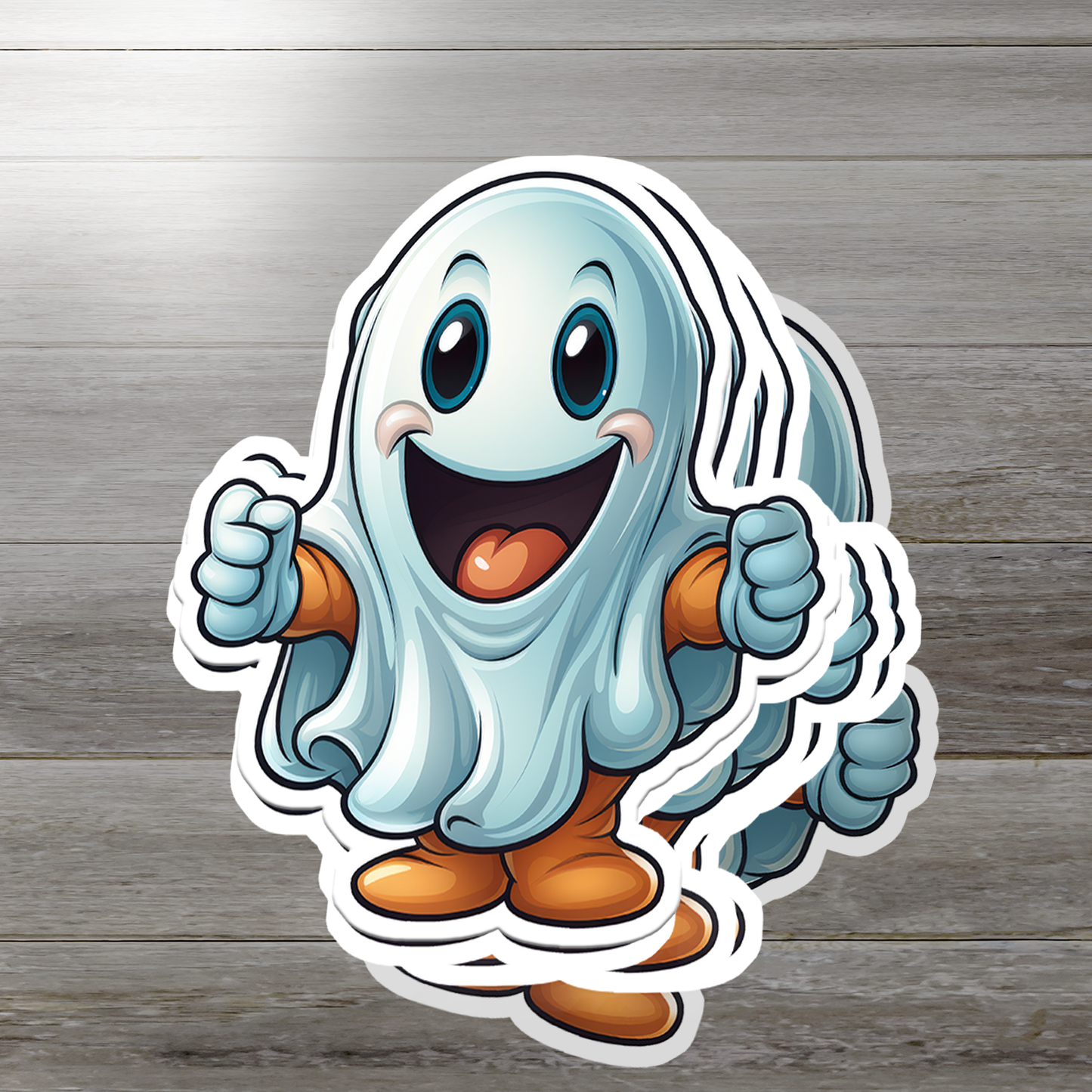 Cute Ghost Vinyl Sticker - Adorable Haunting for Your Gear