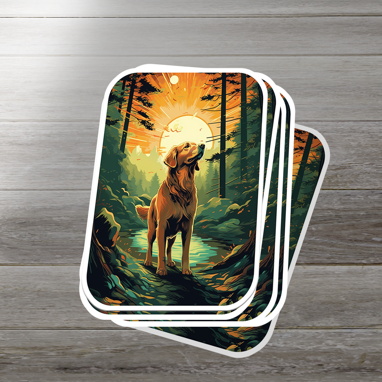 Golden Retriever Vinyl Sticker - Bring Home the Joy of a Golden Friend