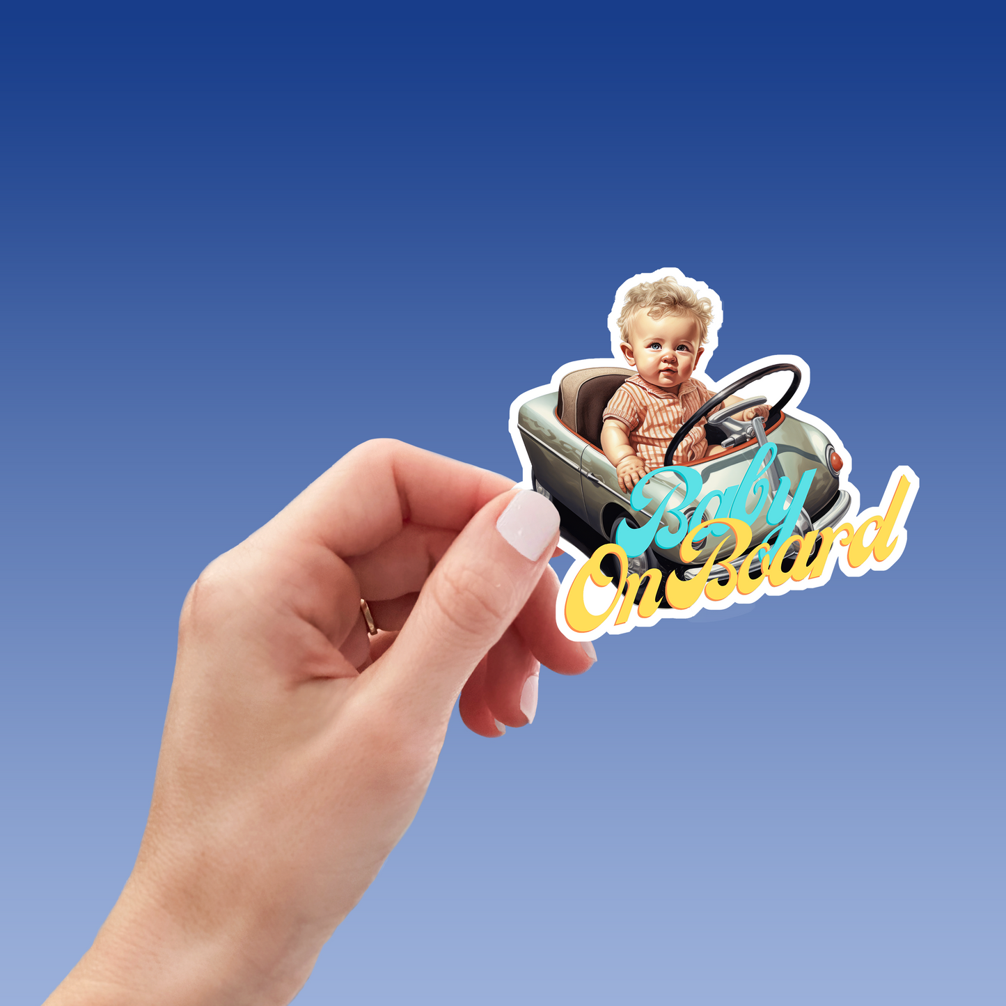 Colorful Baby On Board Vinyl Sticker