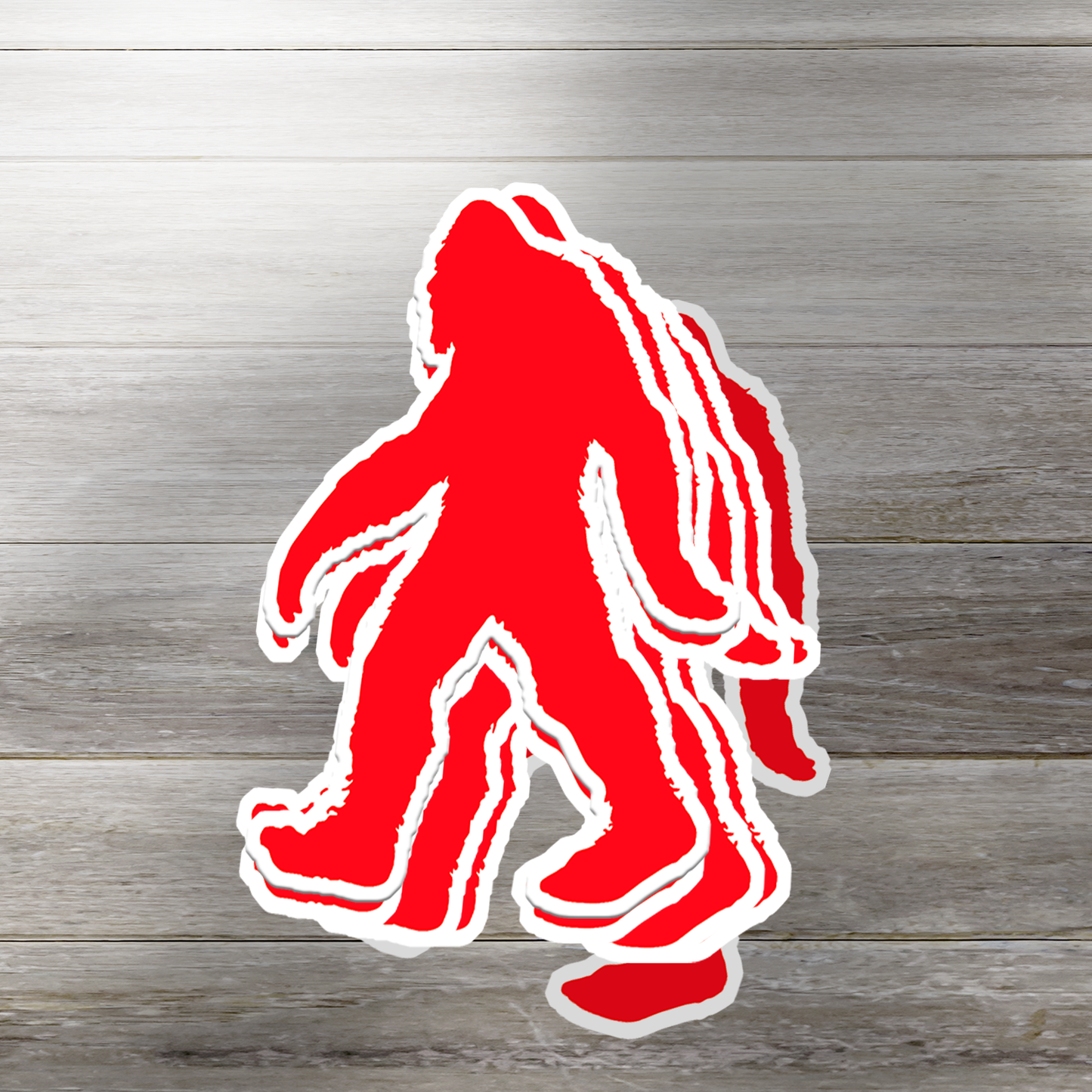 Bigfoot Silhouette Vinyl Sticker in Red - Add a Touch of Bigfoot Charm!