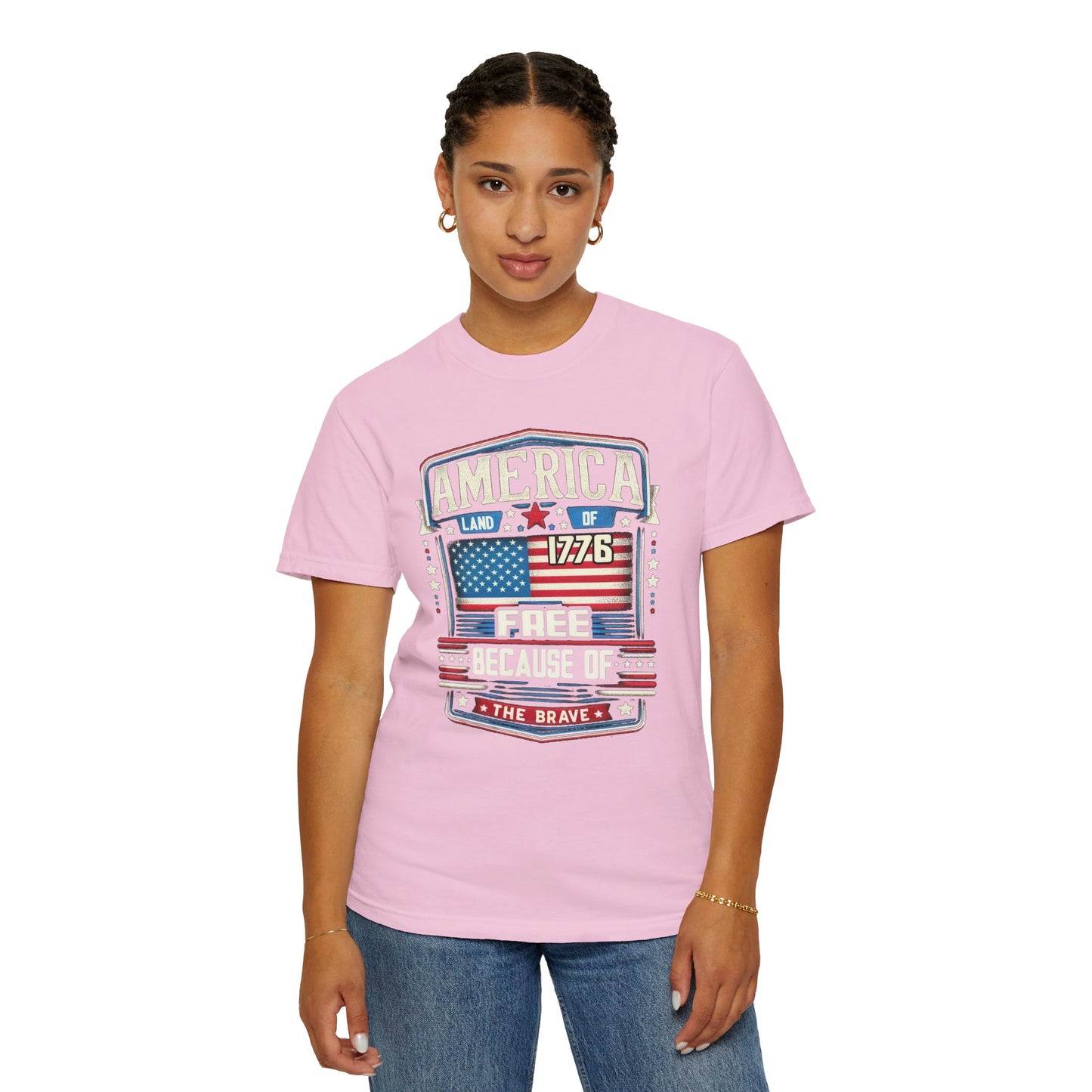 America Land of the Free  Unisex Garment-Dyed T-shirt