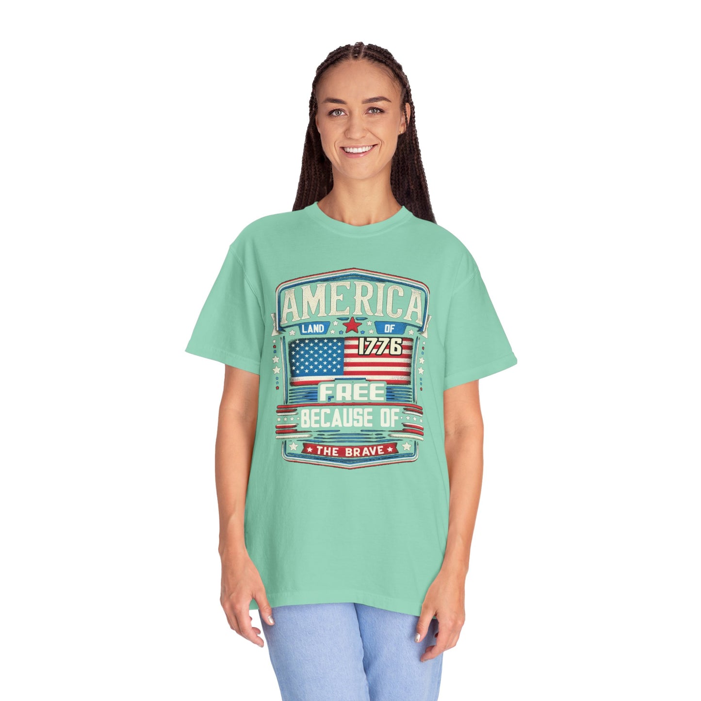 America Land of the Free  Unisex Garment-Dyed T-shirt