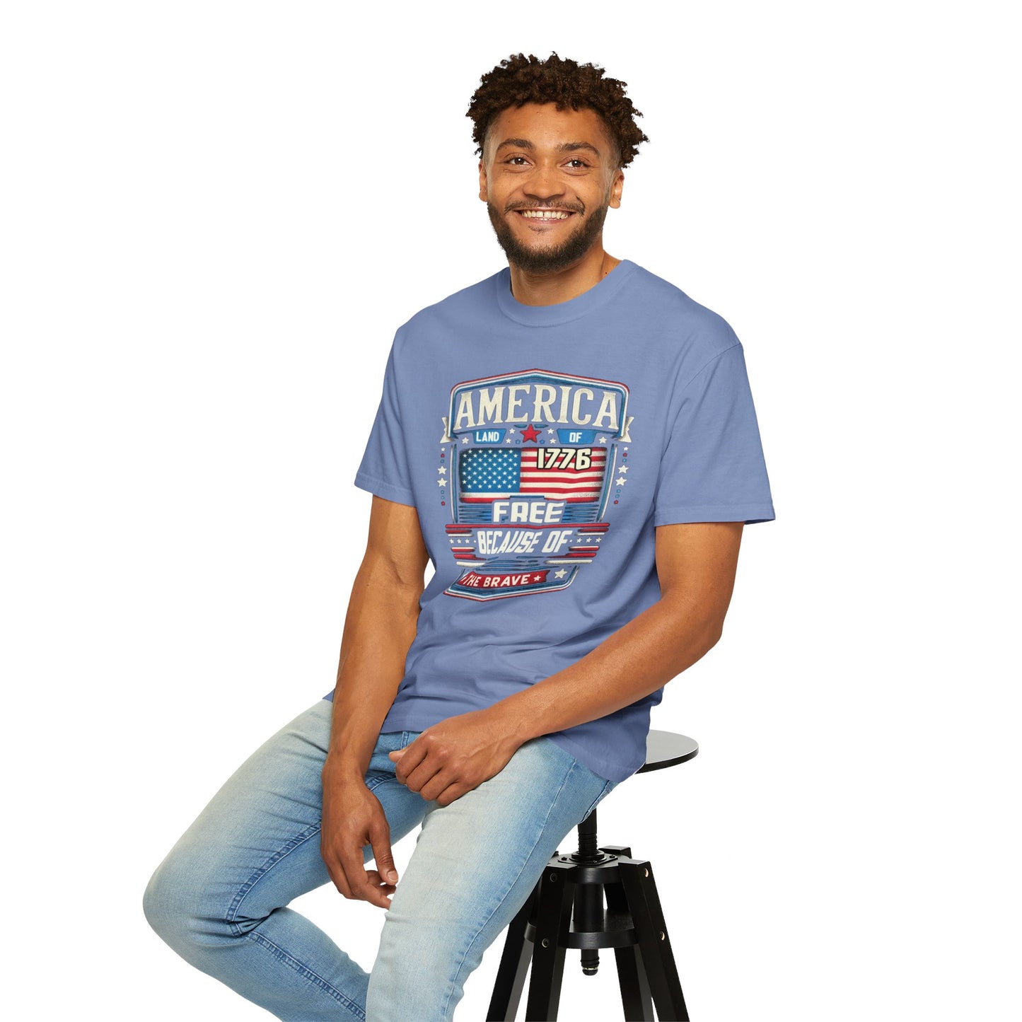 America Land of the Free  Unisex Garment-Dyed T-shirt