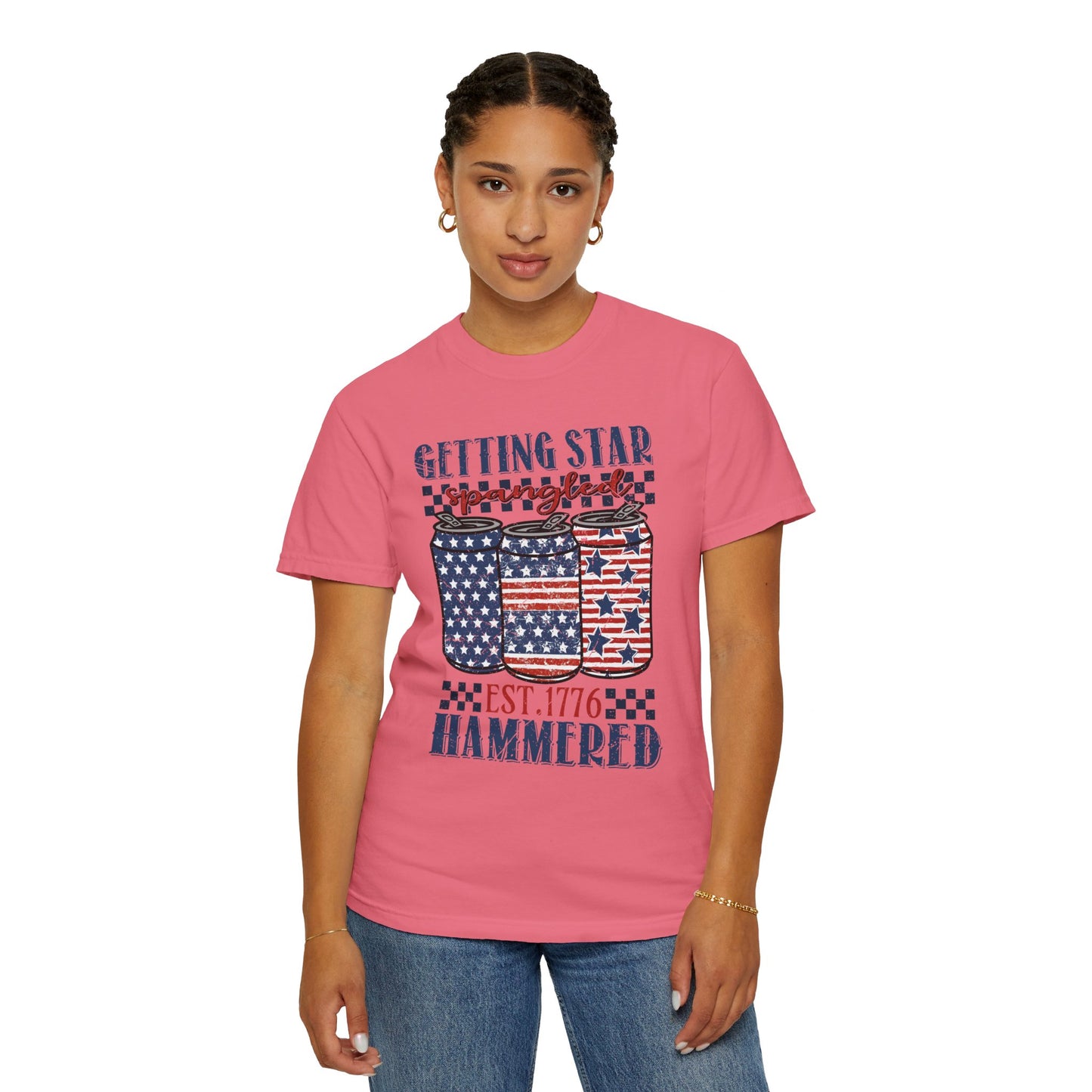 Getting Start Spangled Hammered Unisex Garment-Dyed T-shirt