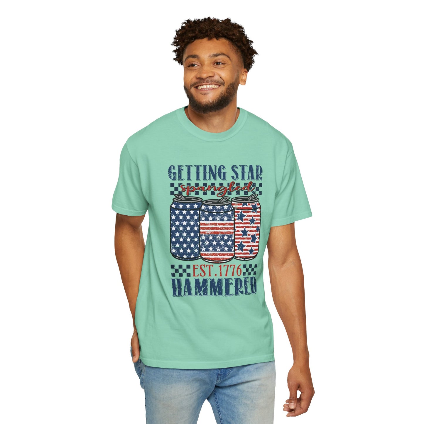 Getting Start Spangled Hammered Unisex Garment-Dyed T-shirt