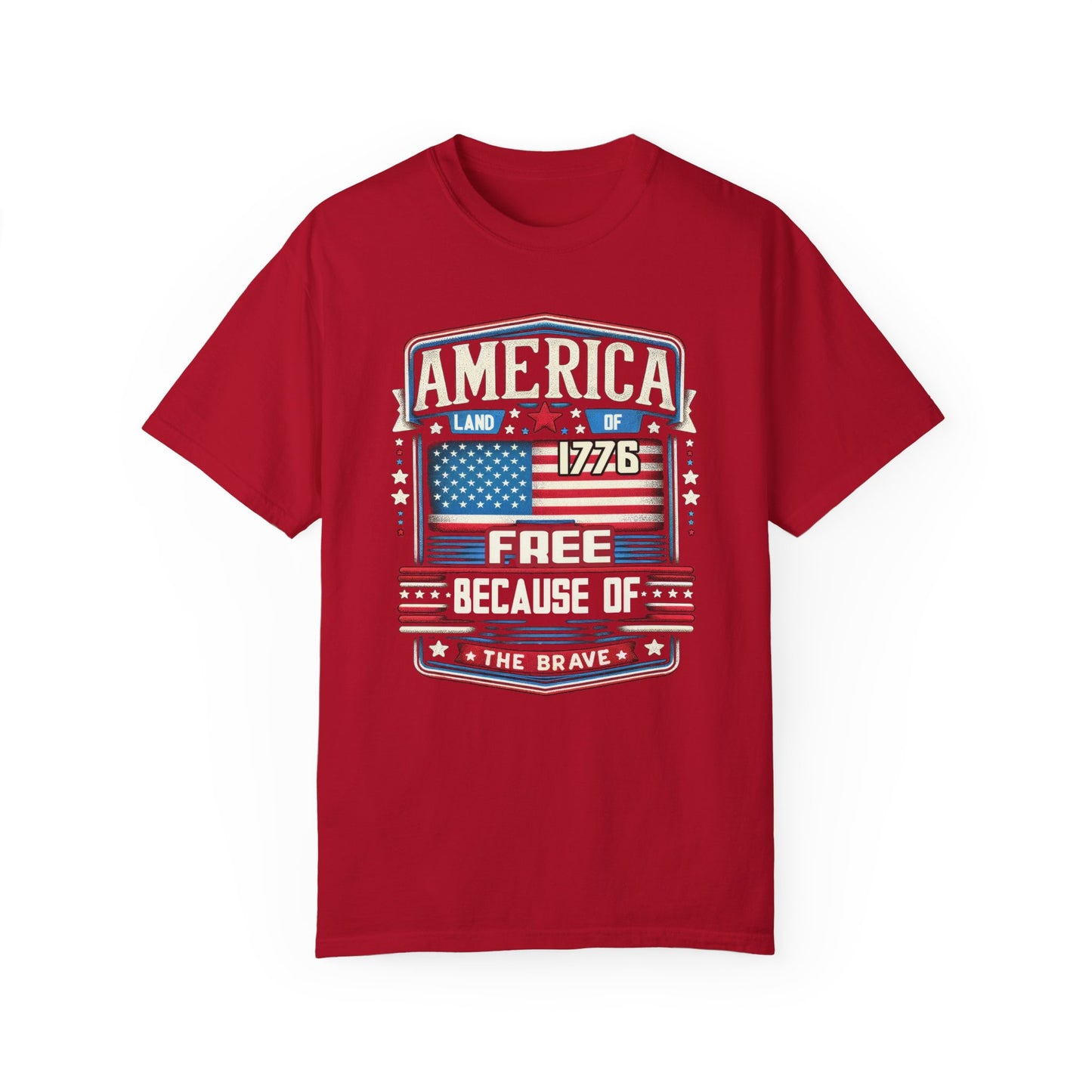 America Land of the Free  Unisex Garment-Dyed T-shirt