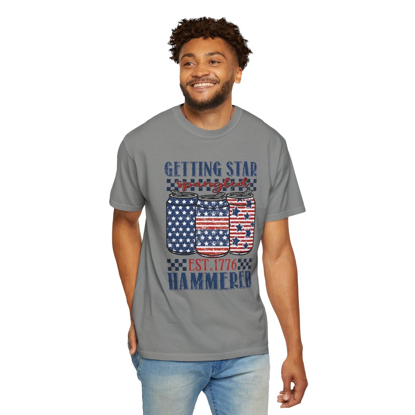 Getting Start Spangled Hammered Unisex Garment-Dyed T-shirt