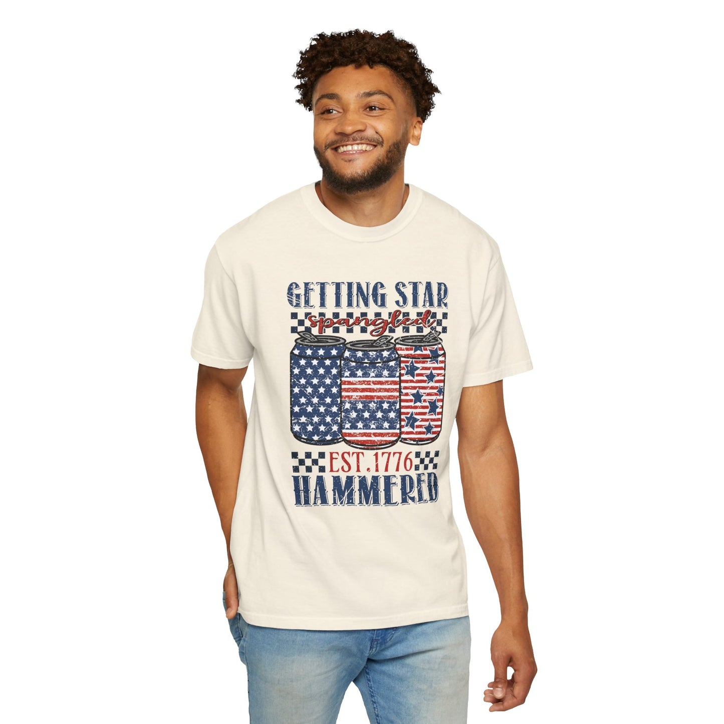 Getting Start Spangled Hammered Unisex Garment-Dyed T-shirt