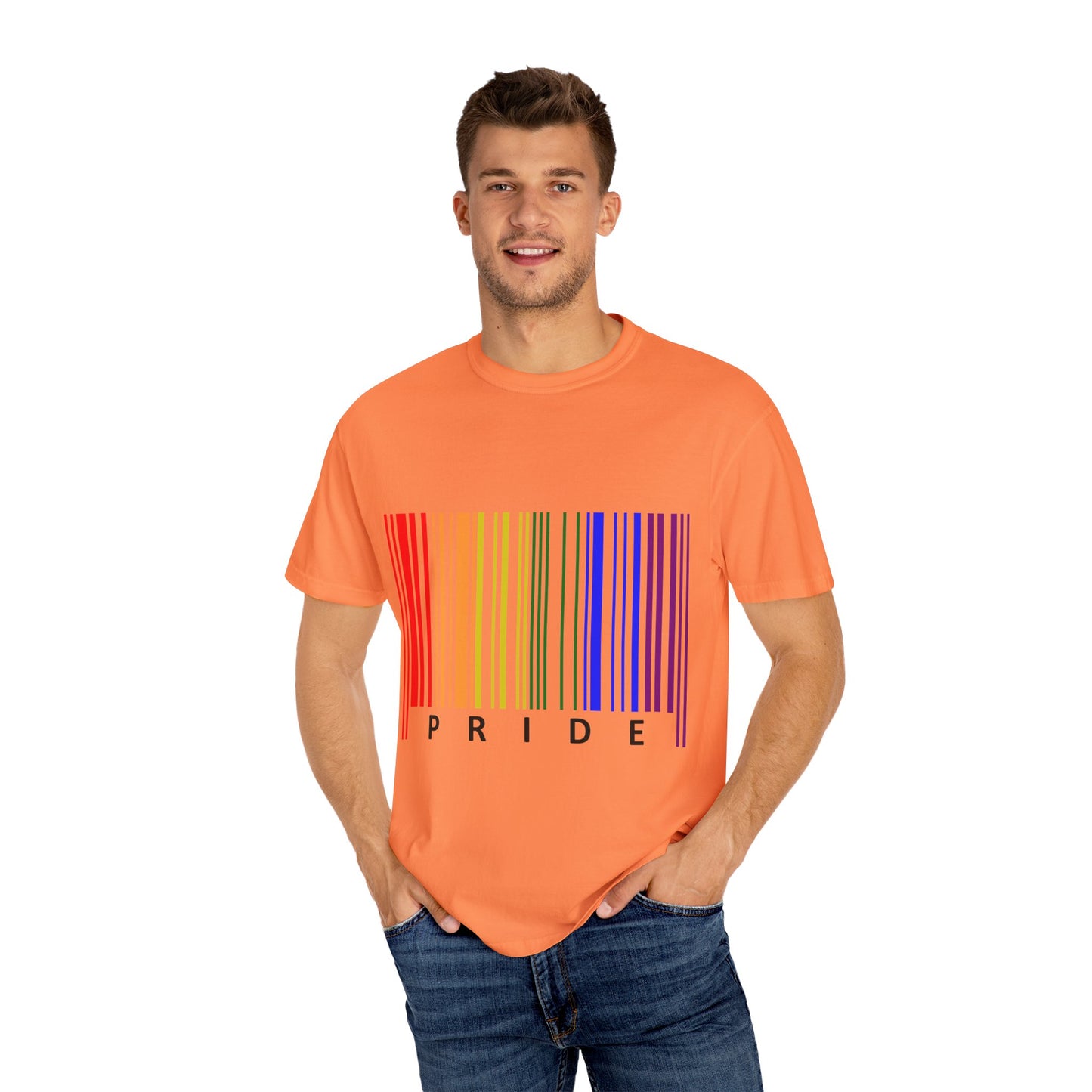 Pride Barcode Unisex Garment-Dyed T-shirt