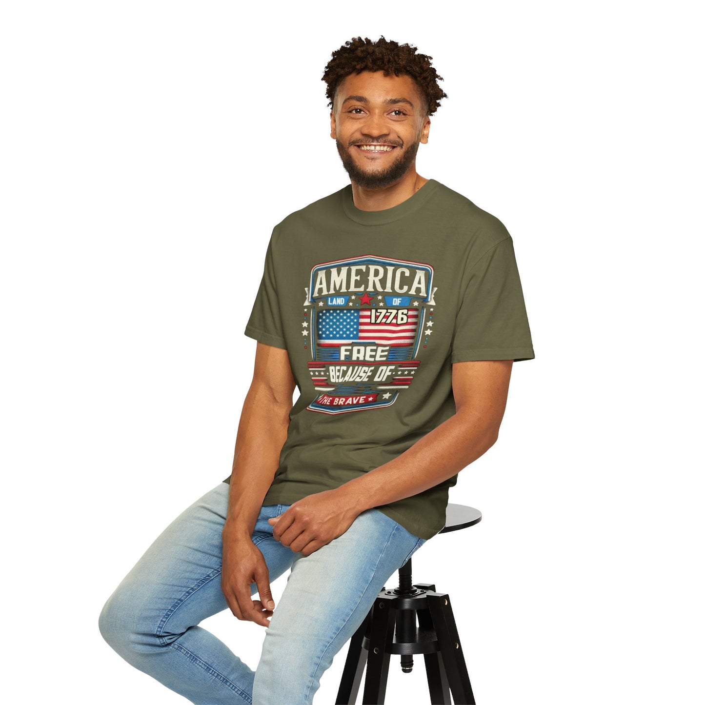 America Land of the Free  Unisex Garment-Dyed T-shirt