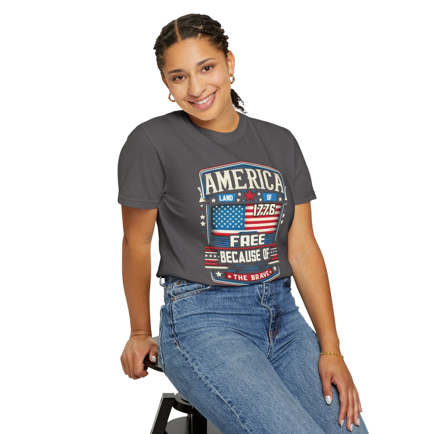 America Land of the Free  Unisex Garment-Dyed T-shirt