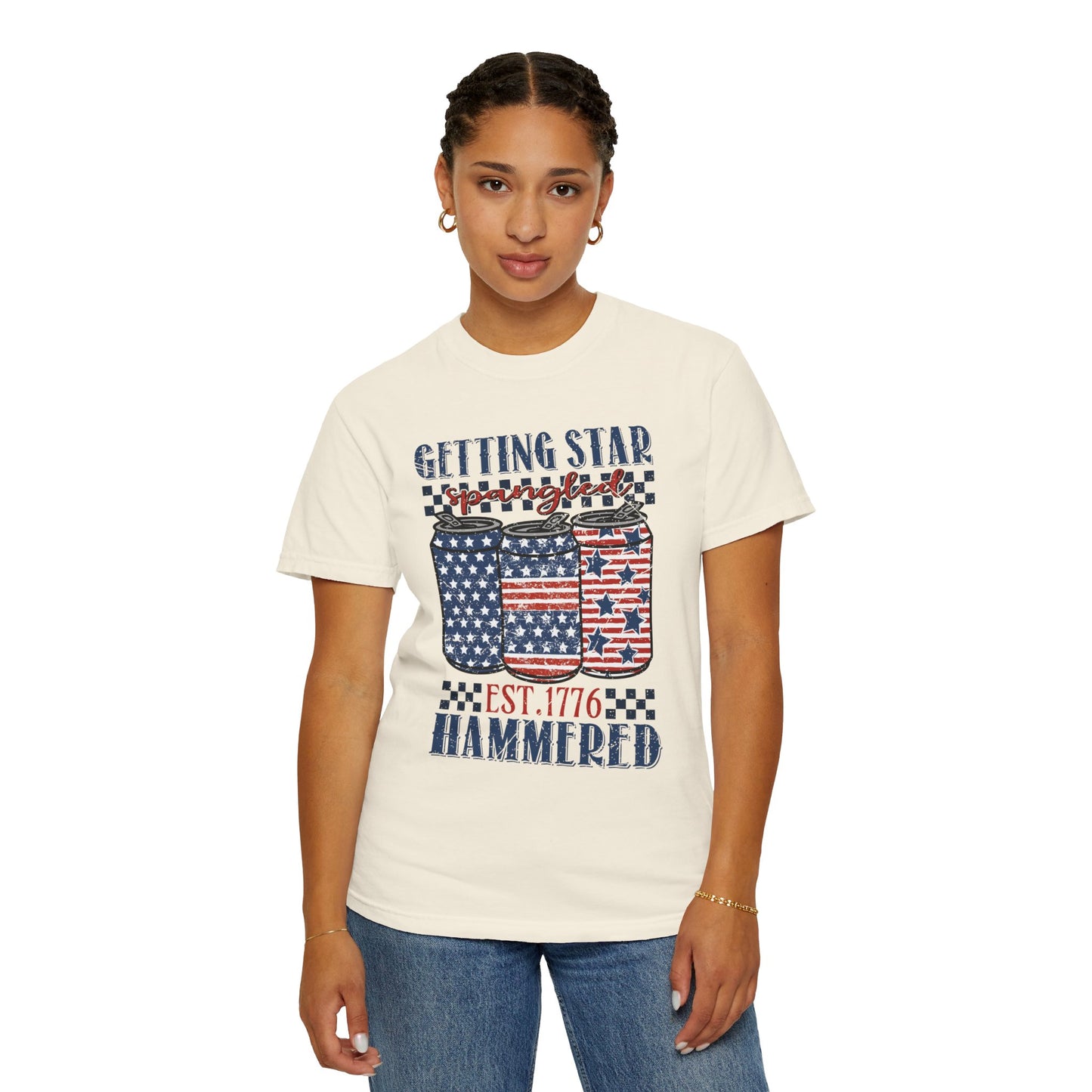 Getting Start Spangled Hammered Unisex Garment-Dyed T-shirt