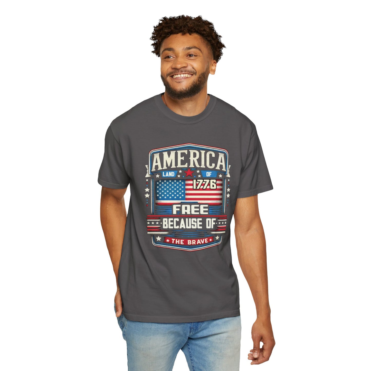 America Land of the Free  Unisex Garment-Dyed T-shirt