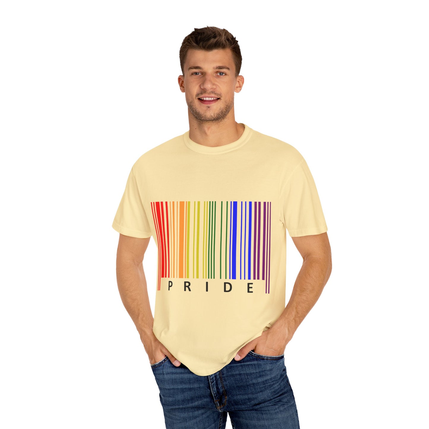 Pride Barcode Unisex Garment-Dyed T-shirt