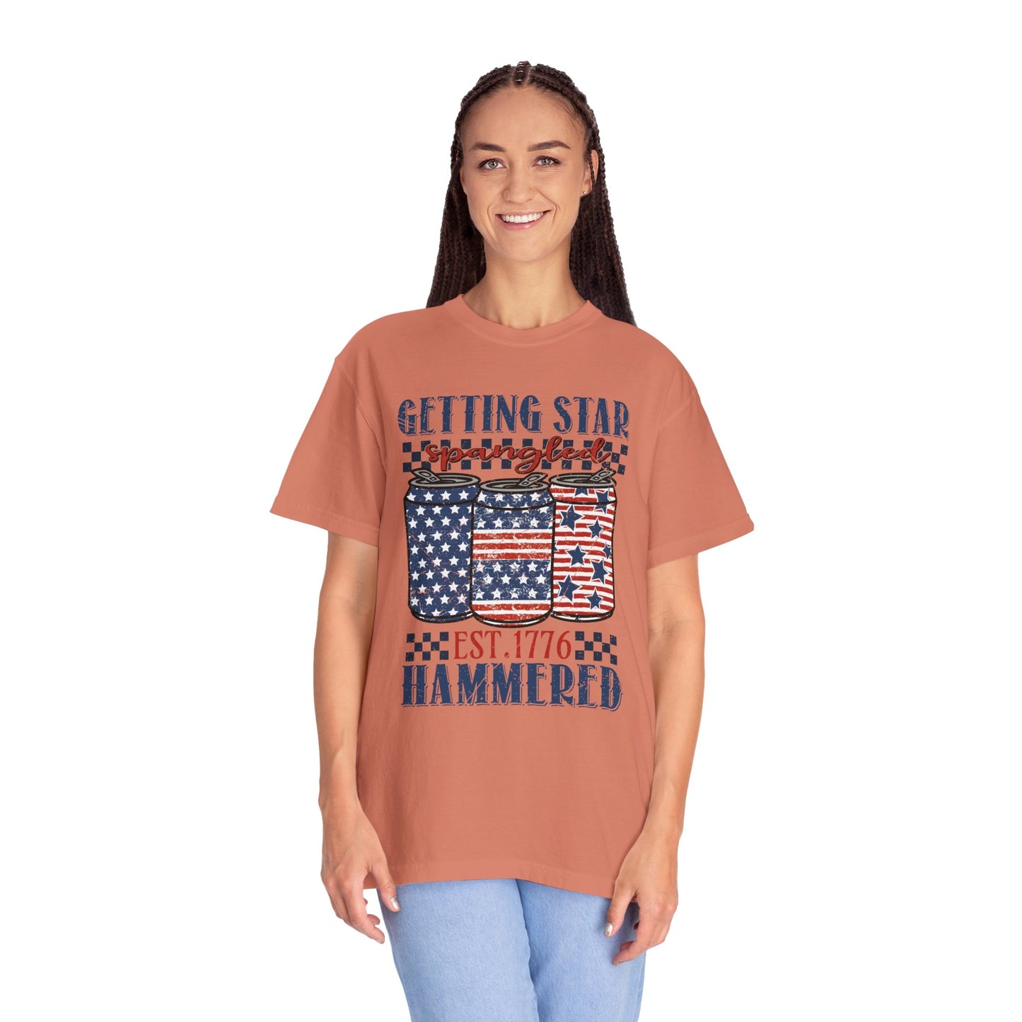 Getting Start Spangled Hammered Unisex Garment-Dyed T-shirt