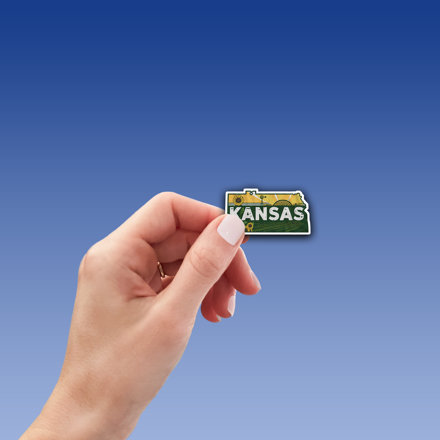 Retro Vinyl State Sticker - Kansas