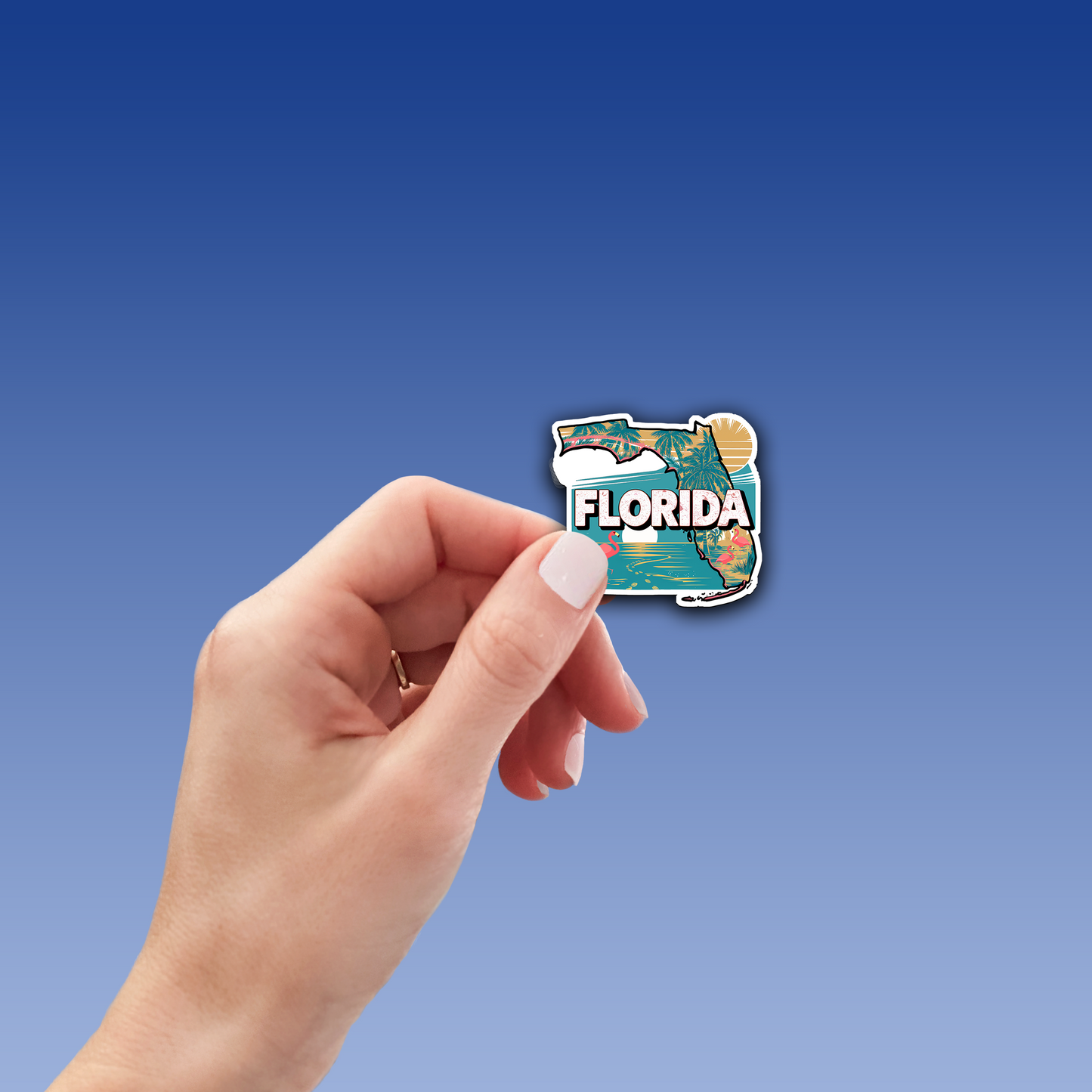 Retro Vinyl State Sticker - Florida