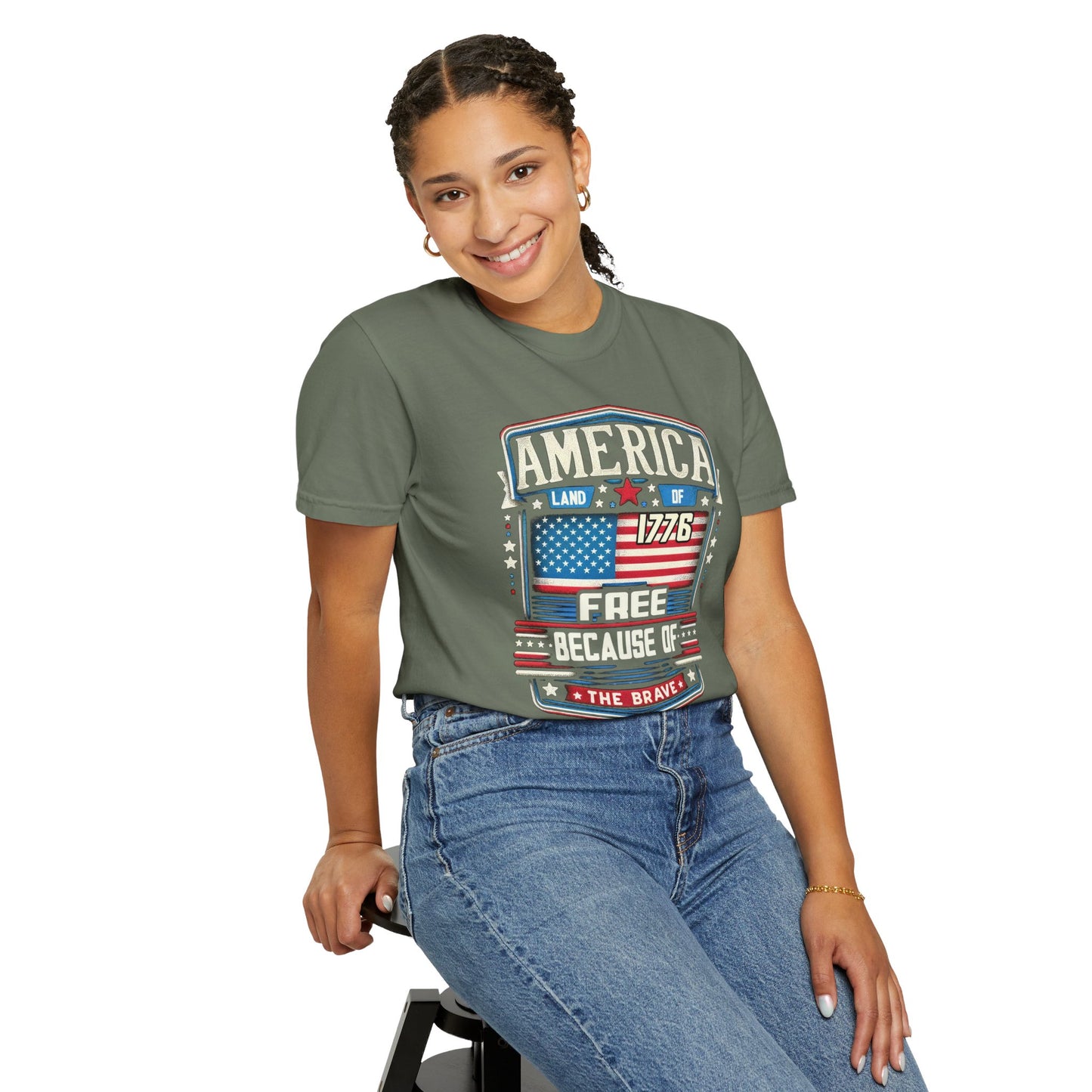 America Land of the Free  Unisex Garment-Dyed T-shirt