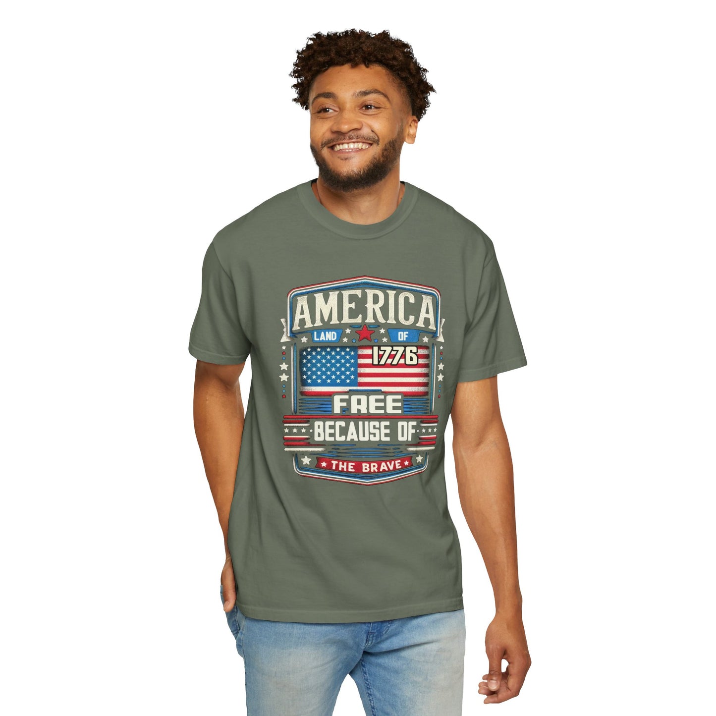 America Land of the Free  Unisex Garment-Dyed T-shirt