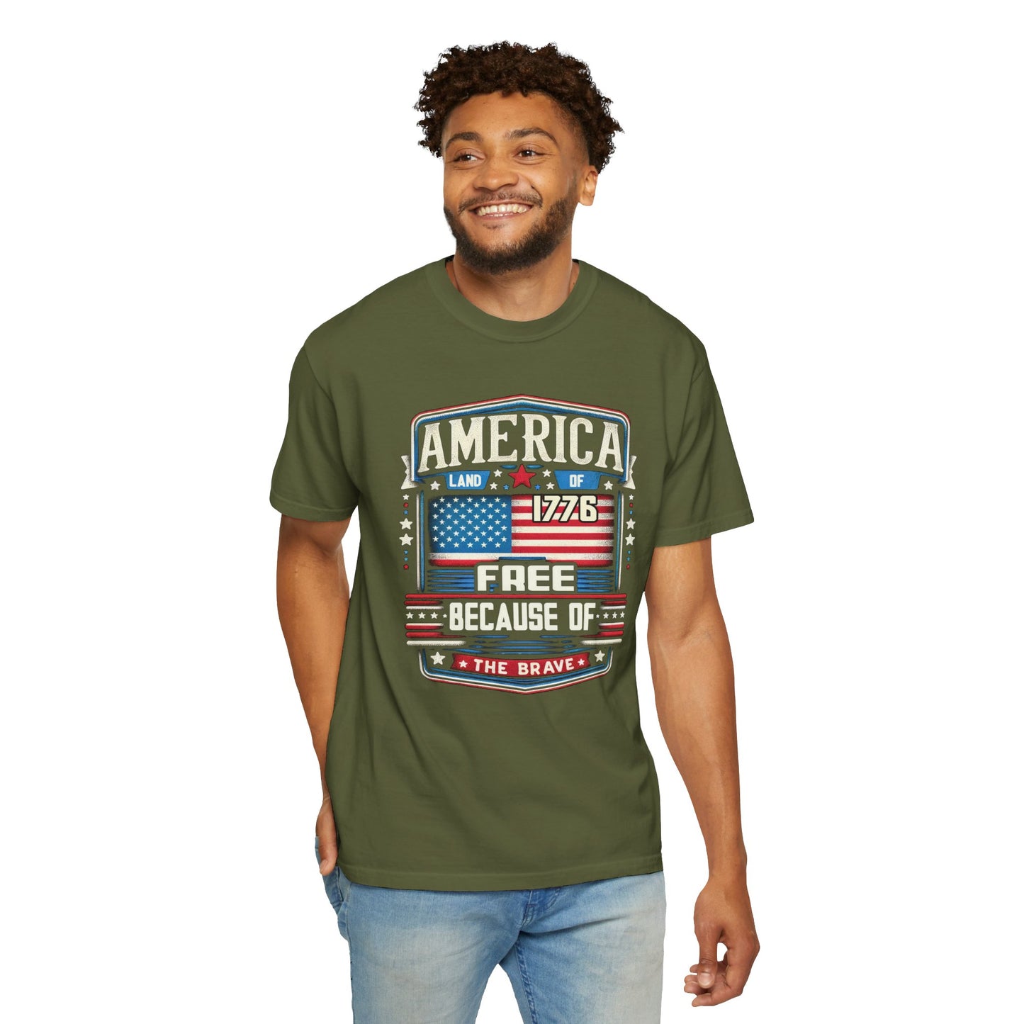 America Land of the Free  Unisex Garment-Dyed T-shirt