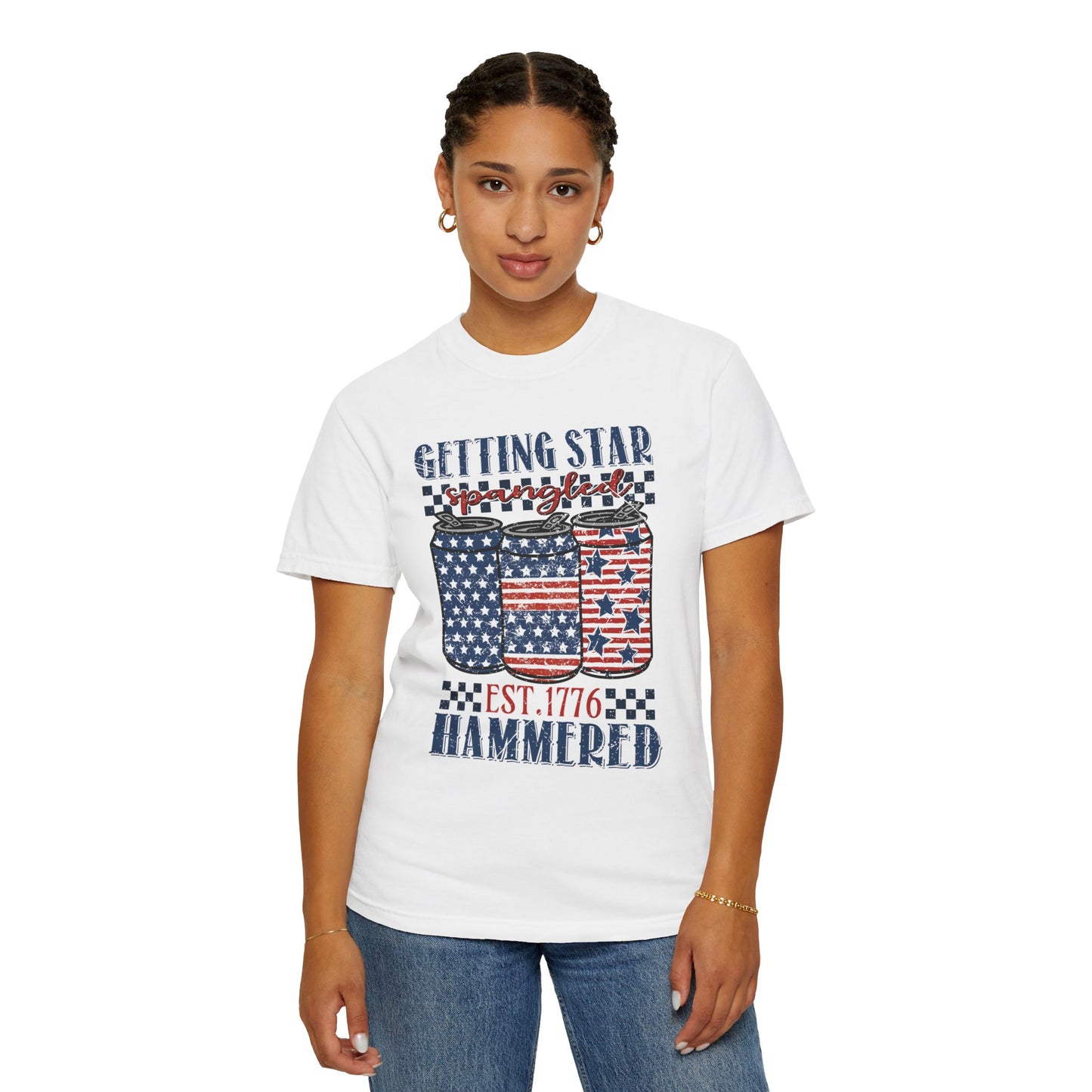 Getting Start Spangled Hammered Unisex Garment-Dyed T-shirt