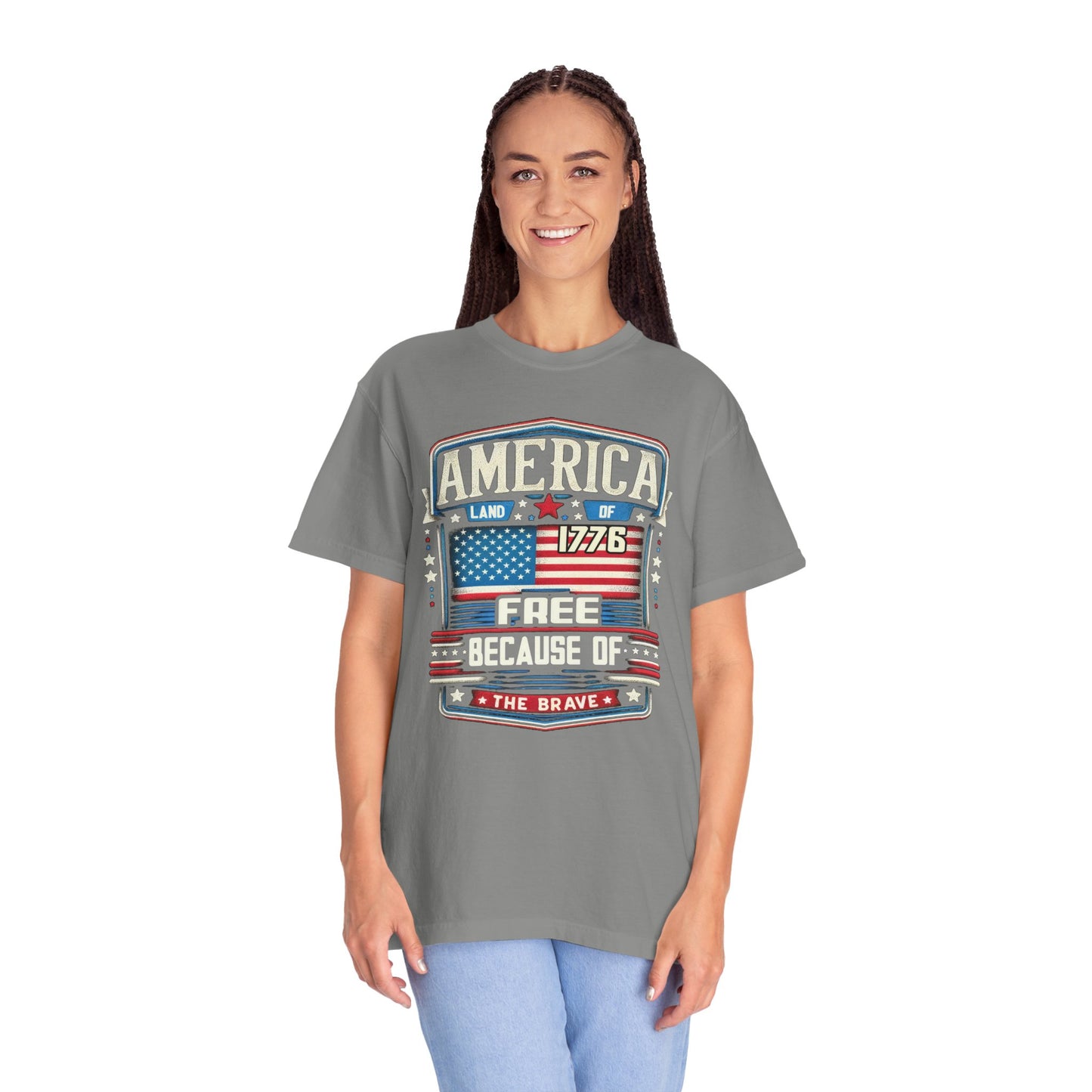 America Land of the Free  Unisex Garment-Dyed T-shirt