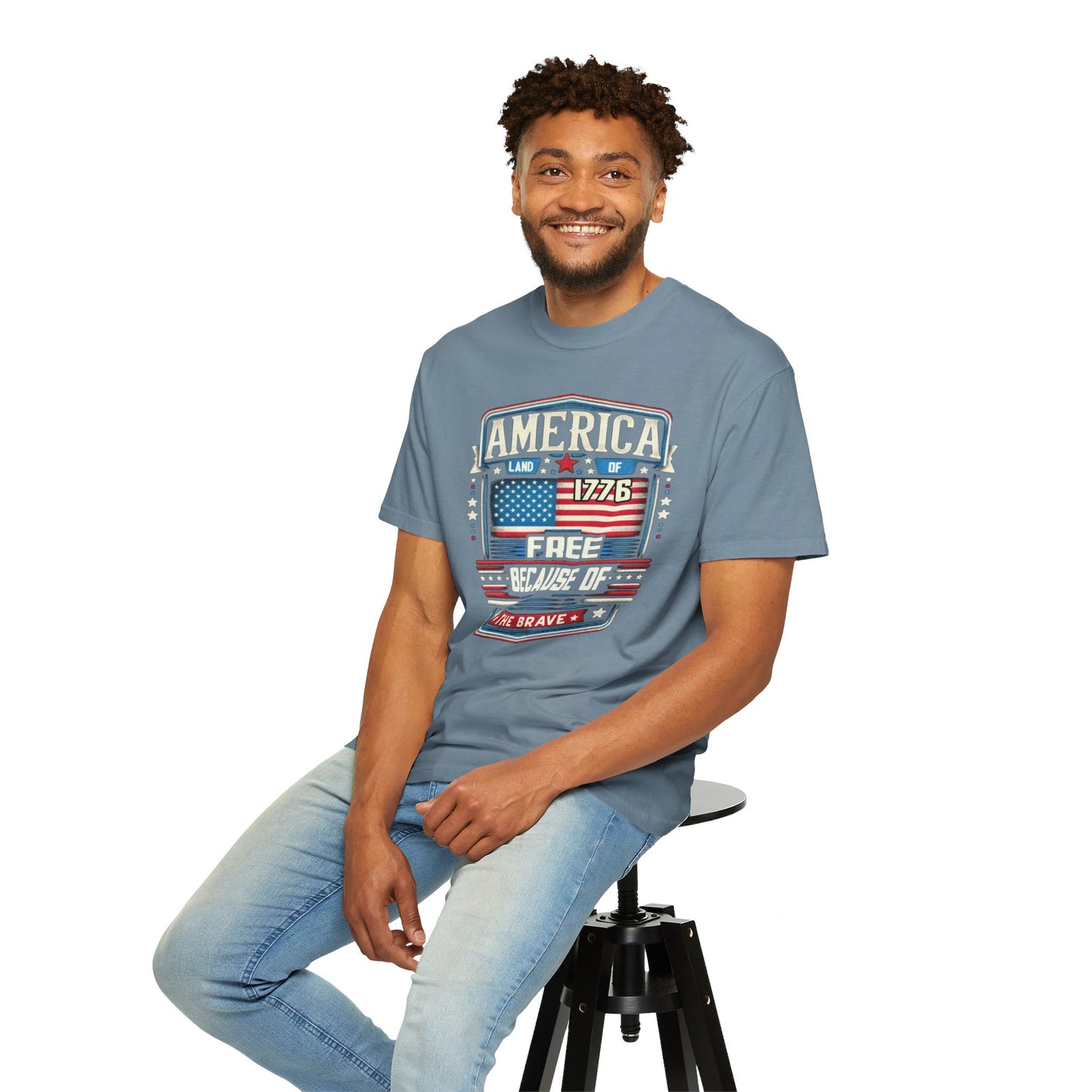 America Land of the Free  Unisex Garment-Dyed T-shirt