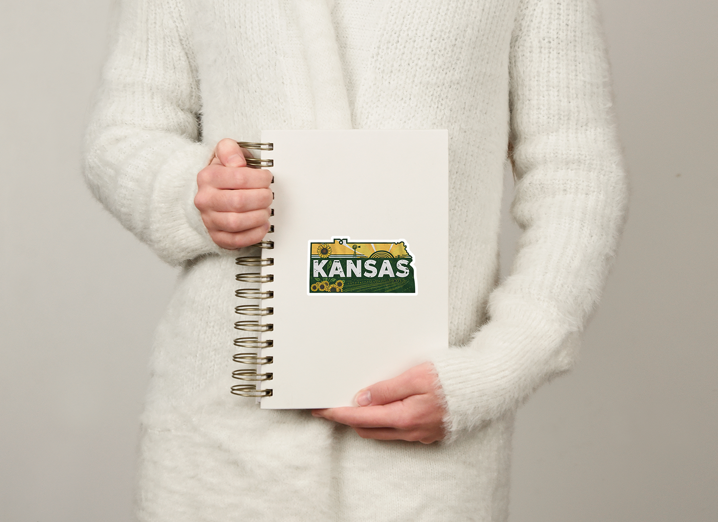 Retro Vinyl State Sticker - Kansas