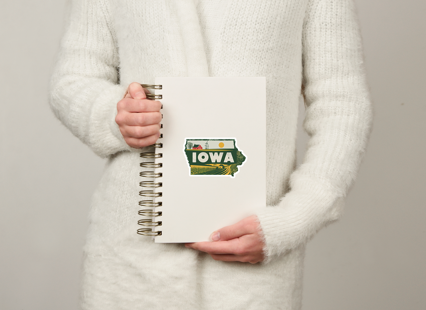 Retro Vinyl State Sticker - Iowa