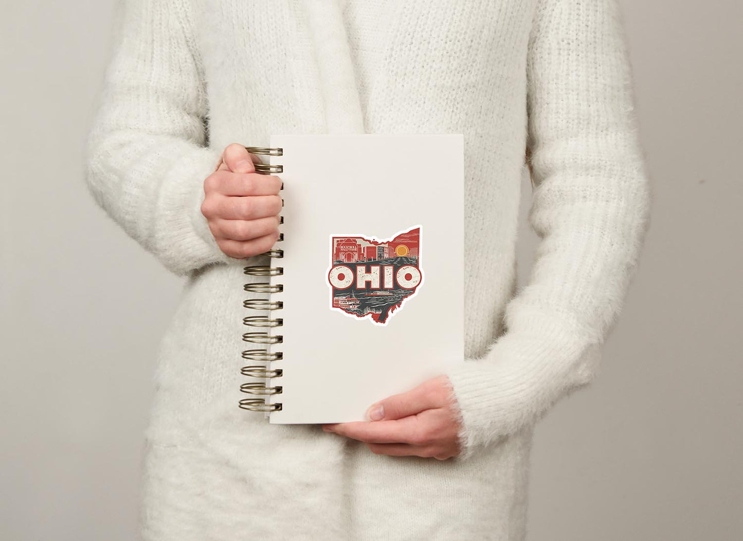 Retro Vinyl State Sticker - Ohio