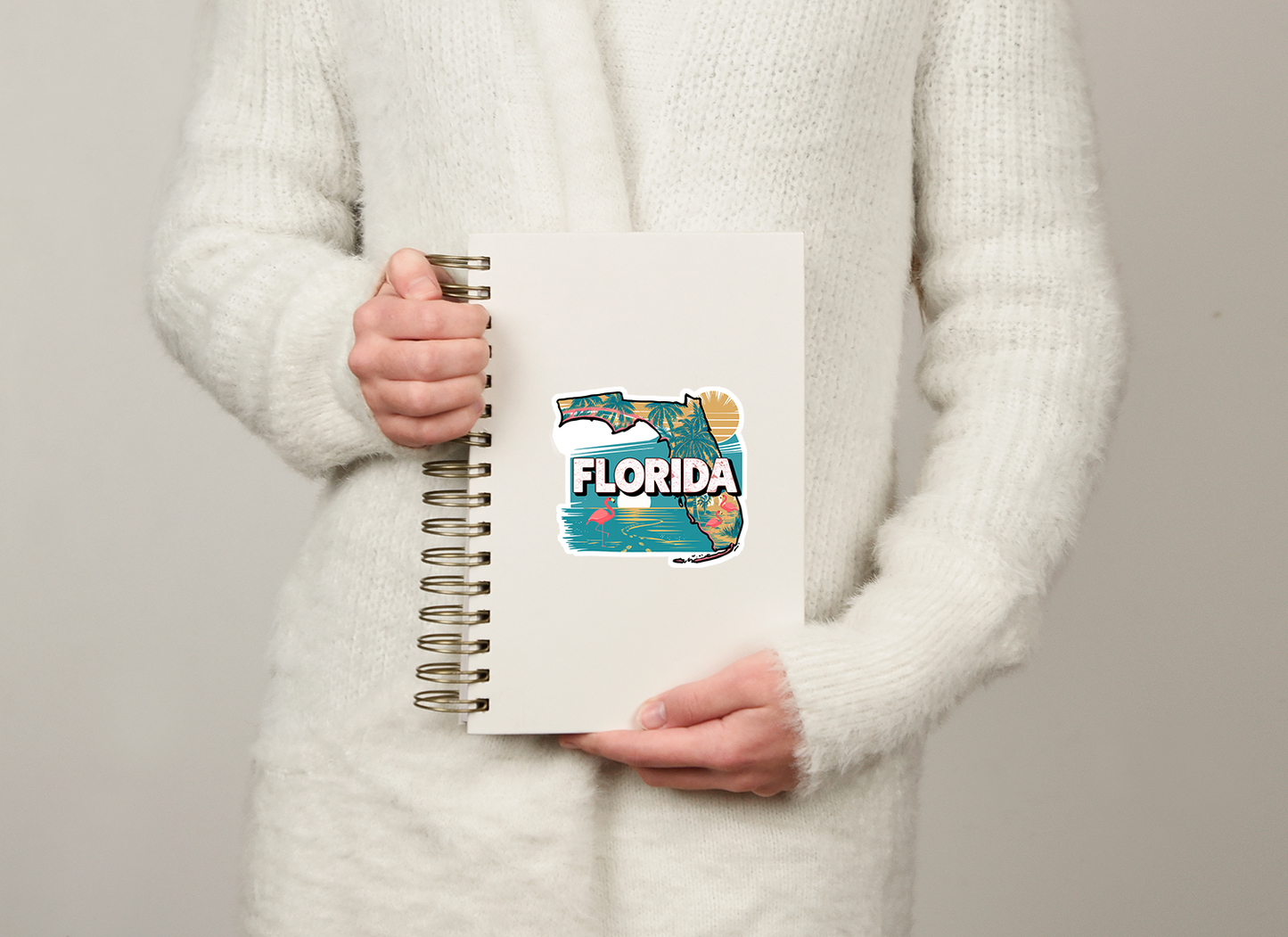 Retro Vinyl State Sticker - Florida