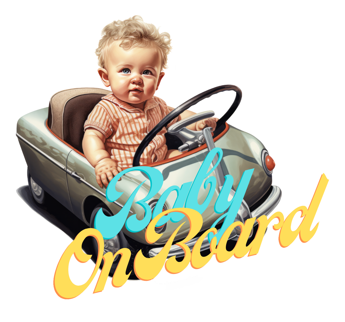 Colorful Baby On Board Vinyl Sticker