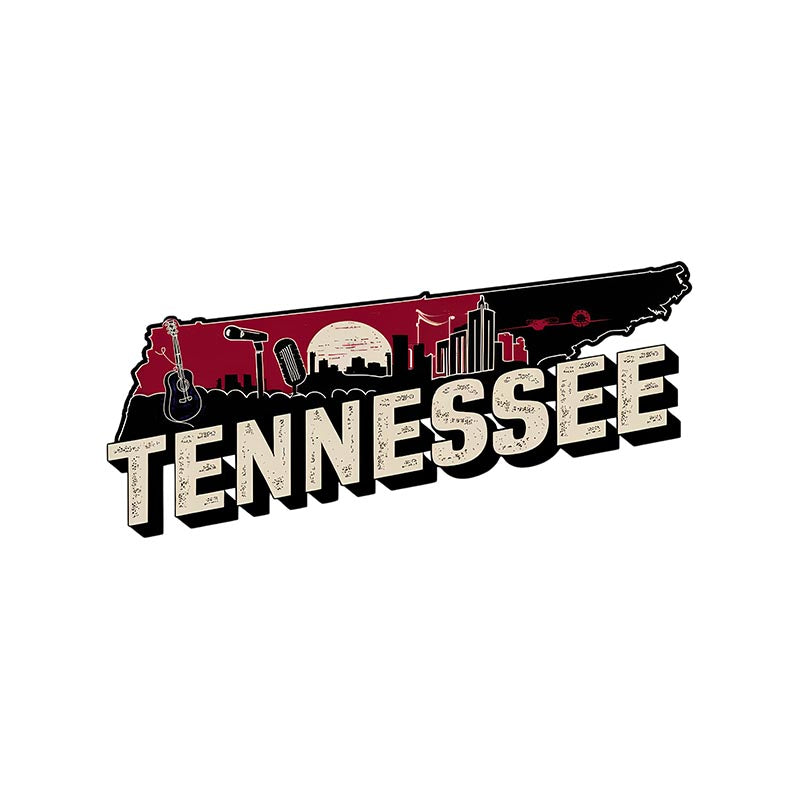 Retro Vinyl State Sticker - Tennessee